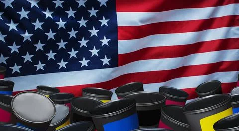 Cans of paint Stock Photos