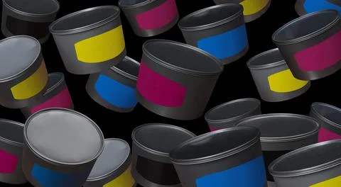 Cans of paint Stock Photos