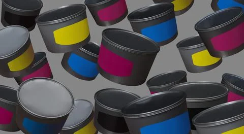 Cans of paint Stock Photos