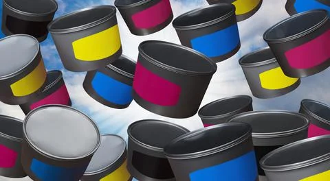 Cans of paint Stock Photos