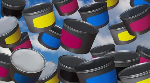 Cans of paint Stock Photos