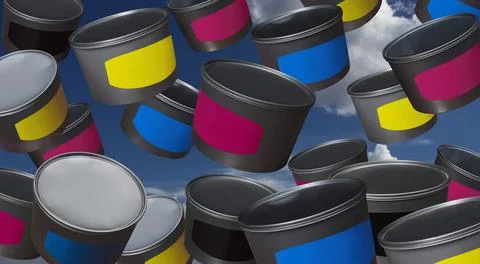 Cans of paint Stock Photos