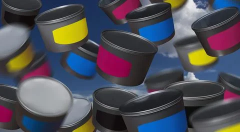Cans of paint Stock Photos