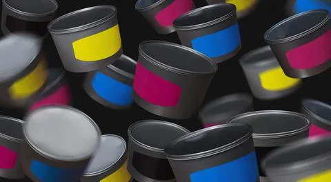 Cans of paint Stock Photos
