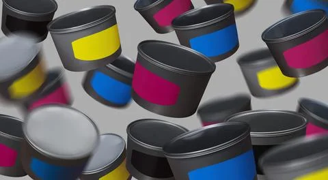 Cans of paint Stock Photos