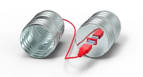 Cans  phone usb connection Stock Illustration