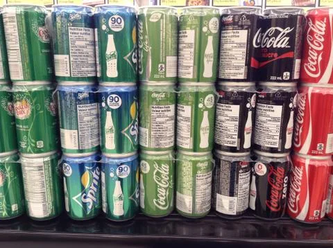 Cans of Pop Cluster Stock-Fotos