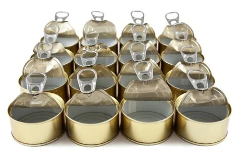 Cans of preserved Stock Photos