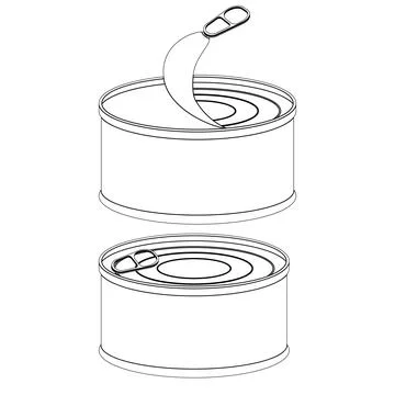 Cans on white background. Vector illustration. Packaging collection. Illustrazione stock