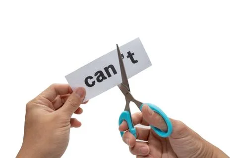 (can't) and scissors concept image Stock Photos