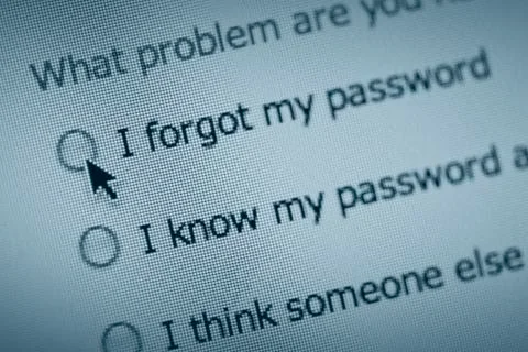 Can't remember my password? Foto stock