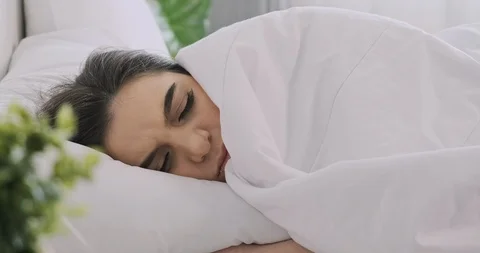 Can't sleep properly. Stock Footage 120376603