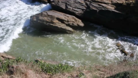 Cantabrian coast seen from the rocks Stock Footage 234593514