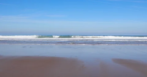 Cantabrian sea from the beach seashore Stock Footage 101456589