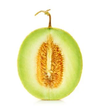 Cantaloupe melon isolated on the white background Stock Photos