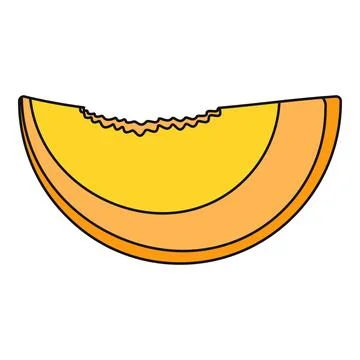 Cantaloupe melon slice with bite mark illustration Stock Illustration