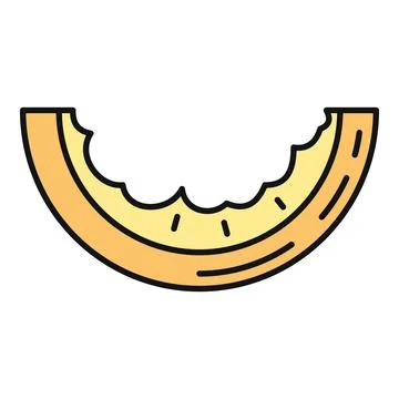 Cantaloupe melon slice icon representing healthy eating Stock Illustration
