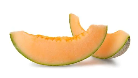 Cantaloupe melon on white background Stock Photos