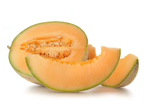 Cantaloupe melon on white background Stock Photos