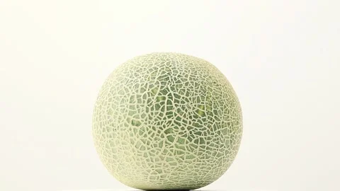 The cantaloupe on white background Stock Footage 92601558