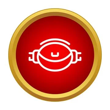 Canteen bottle or hydration pack icon on red background Stock Illustration