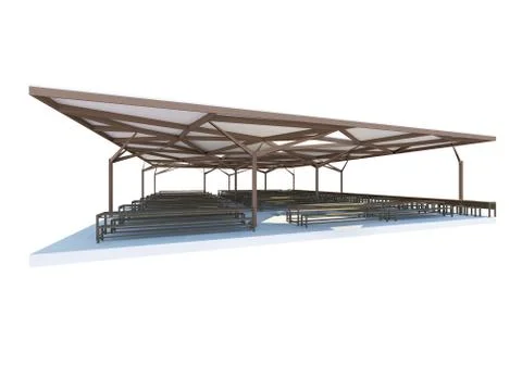 Canteen,organic architecture on white background Stock Illustration