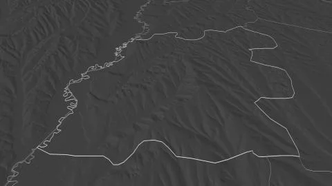 Cantemir, Moldova. Bilevel elevation map with surface waters Stock Illustration
