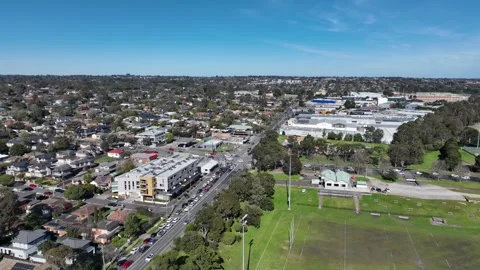 Canterbury Rd Crossing Middlebrough Rd, Aerial View - 4k Drone Footage Stock Footage 280736196
