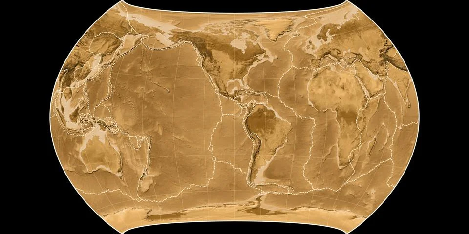 Canters Polyconic (90W), sepia, tectonic plates Stock Illustration