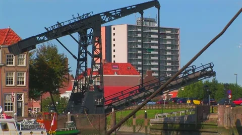Cantilever bridge closing Stock Footage 62217206