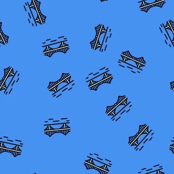 Cantilever bridge vector seamless pattern Stock Illustration