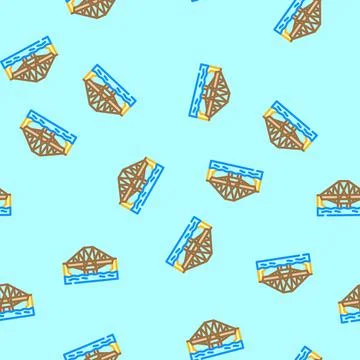 Cantilever bridge vector seamless pattern Stock Illustration