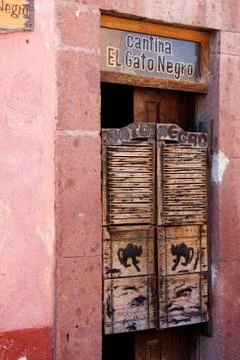 Cantina El Gato Negro, San Miguel de Allende, Guanajuato, Mexico Stock Photos