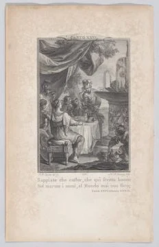 Canto 26, Stanza 39, from Orlando Furioso 1774 Nicolas de Launay. Canto 26,.. Stock Photos