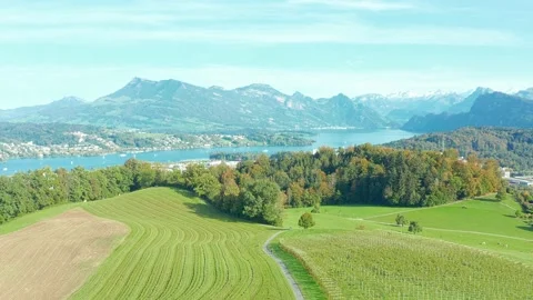 Canton Lucerne aerial view. Stock Footage 144045399