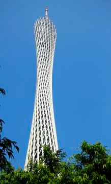 Canton tower under the blue sky in guangzhou Stock Photos
