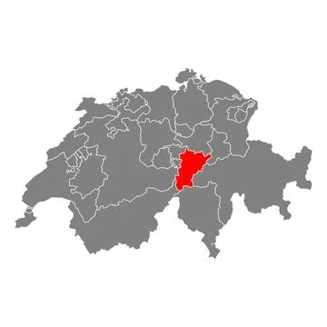 Canton of Uri Switzerland map shape, travel web flat concept icon vector illu 스톡 일러스트