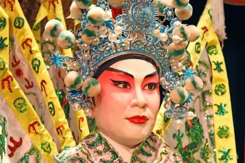 Cantonese opera dummy close-up. Foto stock