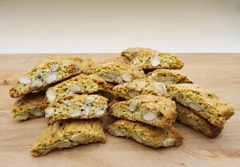 Cantucci dessert, dry almond biscuits,  Italy Stock Photos