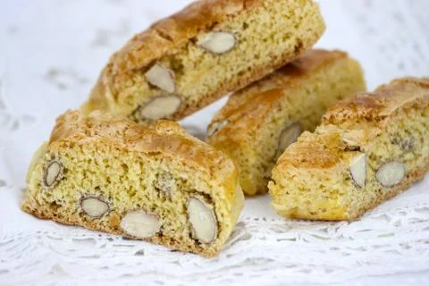 Cantucci on the white table Stock Photos
