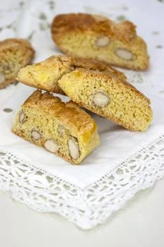 Cantucci on the white table Stock Photos
