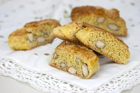 Cantucci on the white table Stock Photos