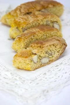 Cantucci on the white table Stock Photos