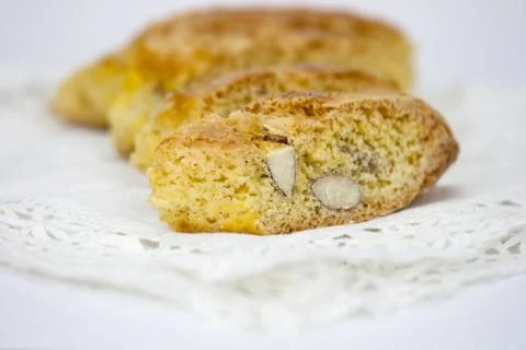 Cantucci on the white table Stock Photos
