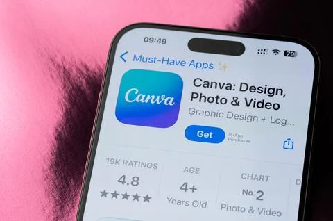 Canva mobile application ranking Stock Photos
