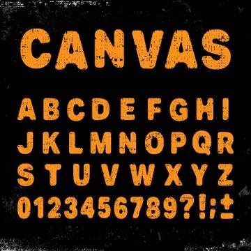 Canvas alphabet font Stock Illustration