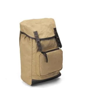 Canvas backpack isolated on white background Stock Photos