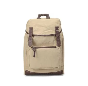 Canvas backpack isolated on white background Stock Photos