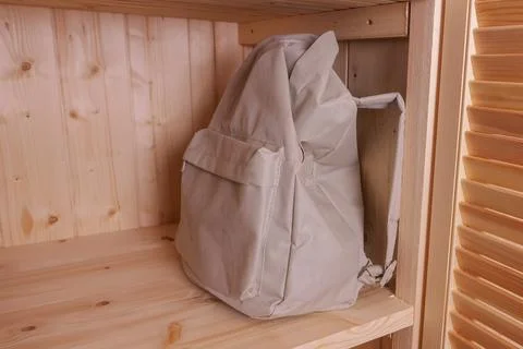 Canvas Bag With Functional Features. Ecofriendly Carrier With Organized Stock Photos