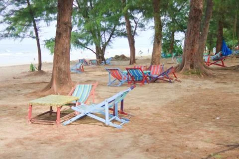Canvas bed to beach Stock Photos